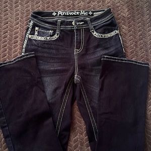 Blue Washed Bedazzled Jeans